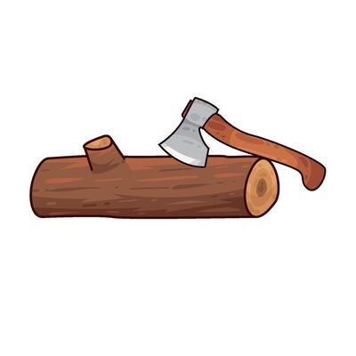 Illustration of wood cutting
