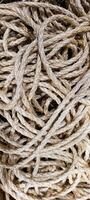tangled strings with abstract shapes photo