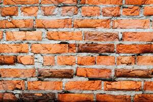 wall of the house of the old red brick. texture and background for designers photo