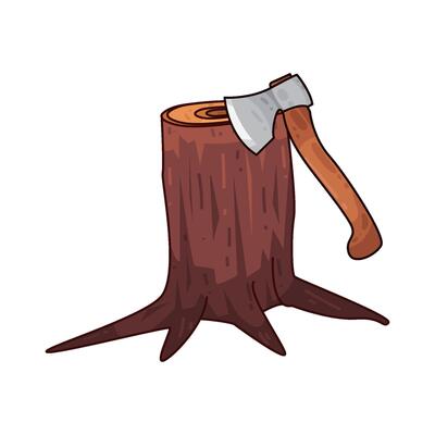 Illustration of wood cutting