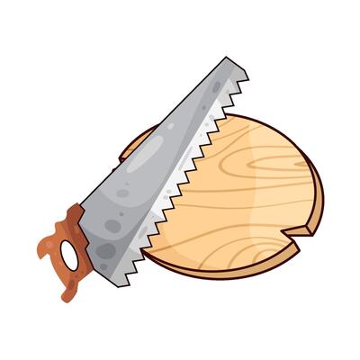 Illustration of wood cutting