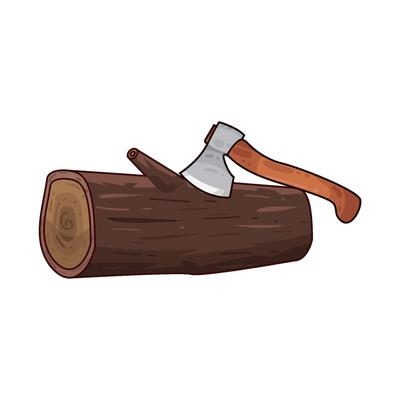 Illustration of wood cutting