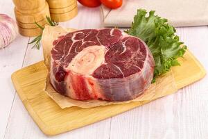 Raw beef ossobuco for roast photo
