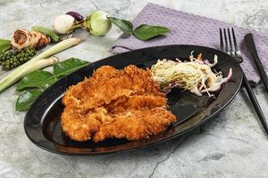 Tonkatsu fried cutlet with cabbage photo