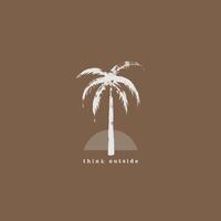 Vintage rough palm tree design template vector