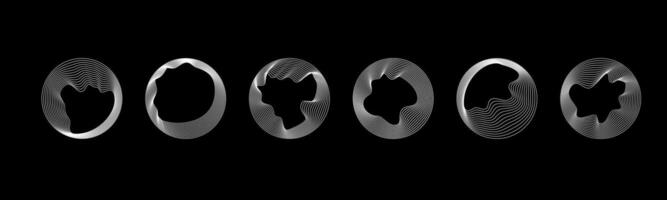 Circular amorphous shapes on dark background. design elements for design vector