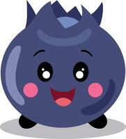 Funny happy blueberry character mascot vector