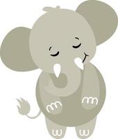Cute and friendly gray elephant standing vector
