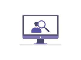 Online Web Search browser page on PC monitor. UI illustration Concept. Search engine research vector