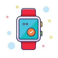 Smartwatch Notification Illustration for UI designer. Smartwatch online communication abstract concept. vector