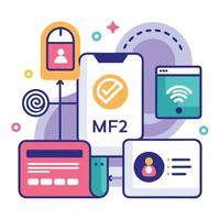 Online User Security, Various Devices Secure connection Flat Illustration vector