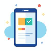 Completed sign for UI, Checkmark checklist icon ui illustration. application form with check marks vector
