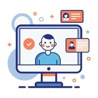 Human Resources management illustration template for UI designer vector