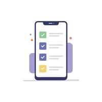 Completed sign for UI, Checkmark checklist icon ui illustration. application form with check marks vector