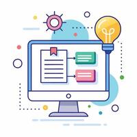 Virtual Team Brainstorming Session- Innovating Together in the Digital Workspace illustration vector