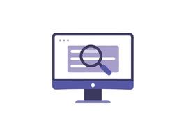 Online Web Search browser page on PC monitor. UI illustration Concept. Search engine research vector