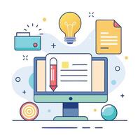 Virtual Team Brainstorming Session- Innovating Together in the Digital Workspace illustration vector