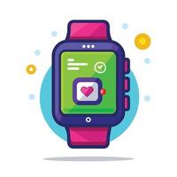 Smartwatch Notification Illustration for UI designer. Smartwatch online communication abstract concept. vector