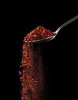 Generated image - closed-up photography of Smoked Paprika Spilled from a Teaspoon photo