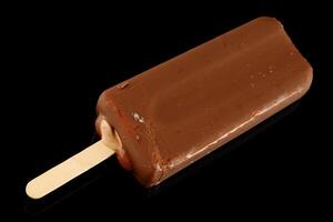 Chocolate ice cream on a stick photo