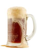 Dark beer in a glass on a white background isolate photo