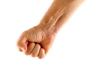Fist male isolate. Symbol of resistance, strength and aggression. photo