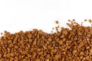 Instant coffee in granules place for text cope space. Instant drink. photo