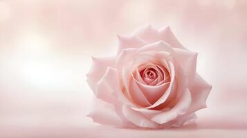 a single pink rose on a light background photo