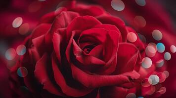 a red rose is shown in a photo with bokeh