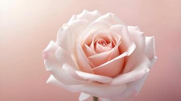 a single rose is shown in front of a pink background photo