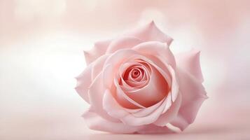 a single pink rose on a light background photo
