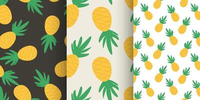 Pineapple seamless pattern background, tropical fruit. Summer print for textile, scrapbook, wrapping, fabric, wallpaper. vector