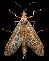 High-Resolution Close-Up Images of Various Insects on Black Background photo