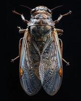 High-Resolution Close-Up Images of Various Insects on Black Background photo