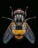 High-Resolution Close-Up Images of Various Insects on Black Background photo
