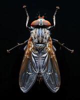 High-Resolution Close-Up Images of Various Insects on Black Background photo