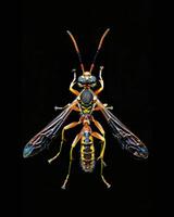 High-Resolution Close-Up Images of Various Insects on Black Background photo
