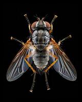 High-Resolution Close-Up Images of Various Insects on Black Background photo