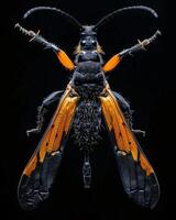 High-Resolution Close-Up Images of Various Insects on Black Background photo