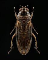 High-Resolution Close-Up Images of Various Insects on Black Background photo