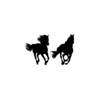 Pair Horse Silhouette, flat style, can use for Logo Gram, Art Illustration, Emblem, Pictogram, Apps, Website or Graphic Design Element vector