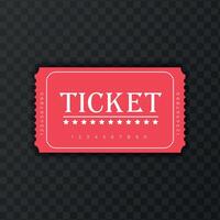 Red abstract ticket template design on dark background vector