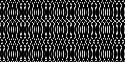 Interlocking White Curves on Black Background Pattern vector