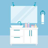 Bathroom with sink and mirror vector
