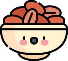 almonds illustration, icon or symbol vector