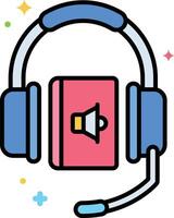 audio book illustration, icon or symbol vector