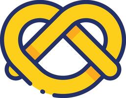 pretzel illustration, icon or symbol vector