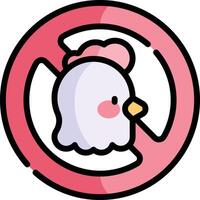 no chicken illustration, icon or symbol vector
