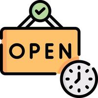 opening hours illustration, icon or symbol vector