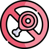 no meat illustration, icon or symbol vector